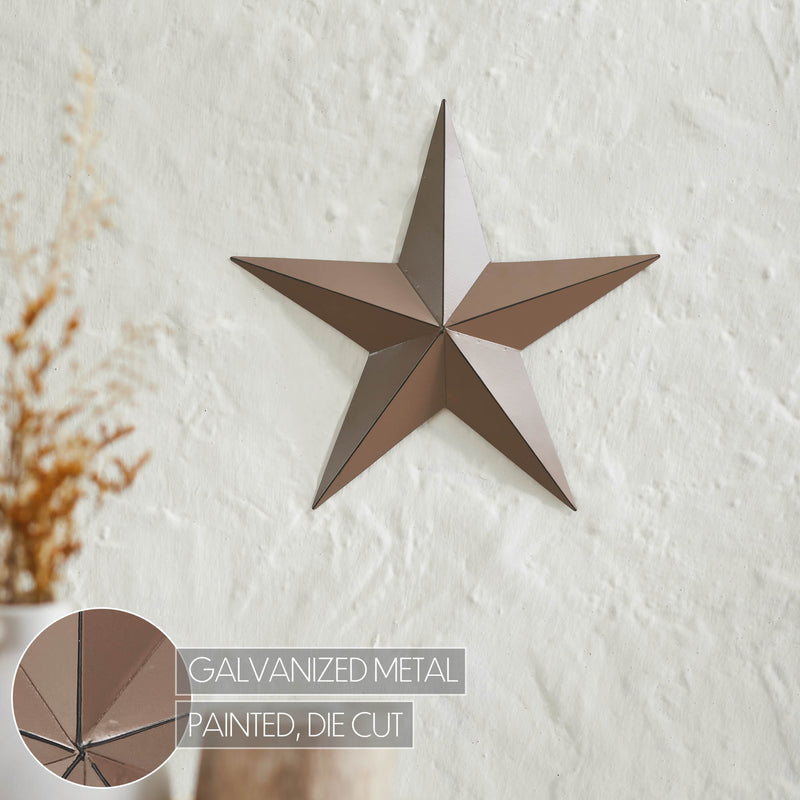 Metal Star Distressed Rust Brown 12x12