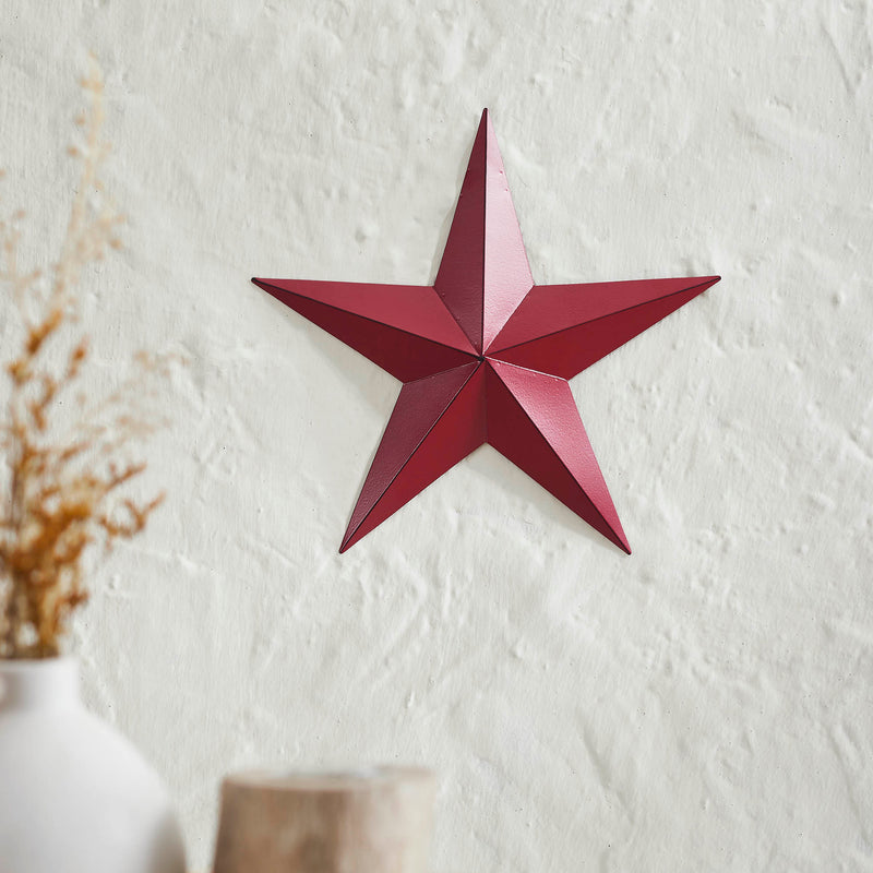 Metal Star Distressed Burgundy 12x12