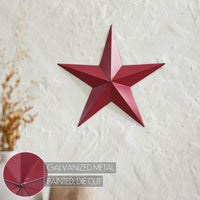 Metal Star Distressed Burgundy 12x12