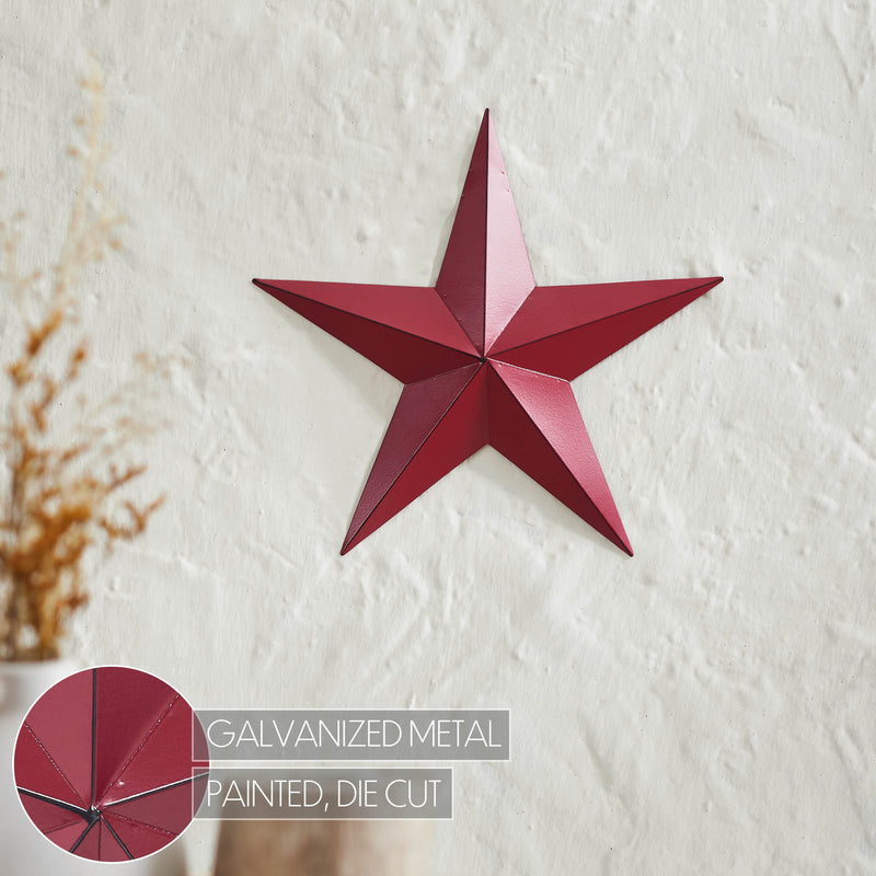 Metal Star Distressed Burgundy 12x12