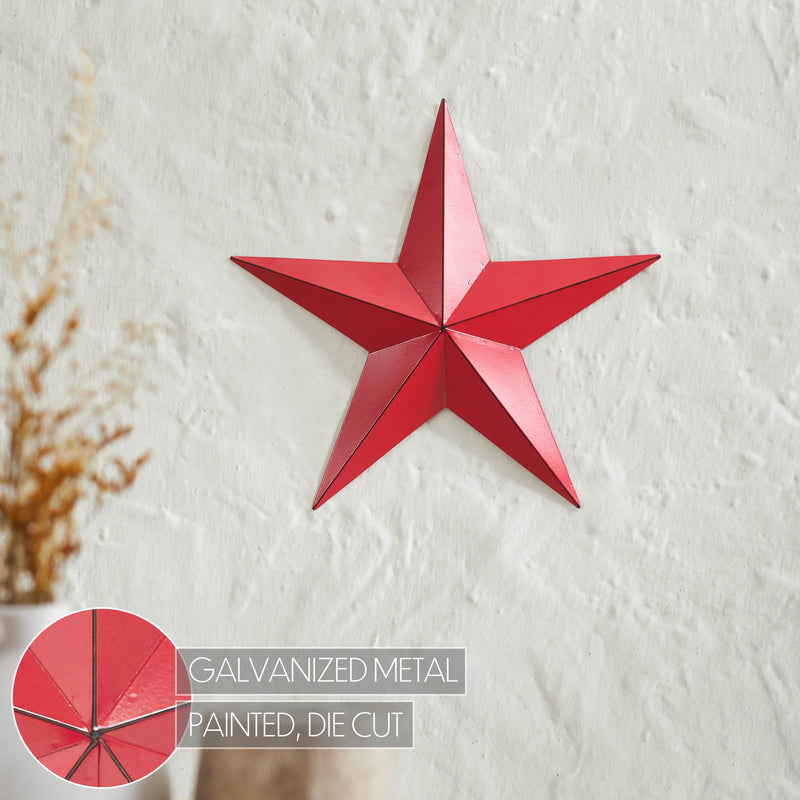 Metal Star Distressed Barn Red 12x12