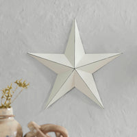 Metal Star Distressed Creme 18x18