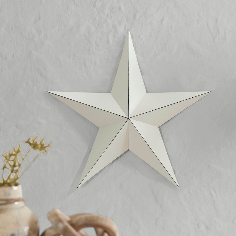 Metal Star Distressed Creme 18x18