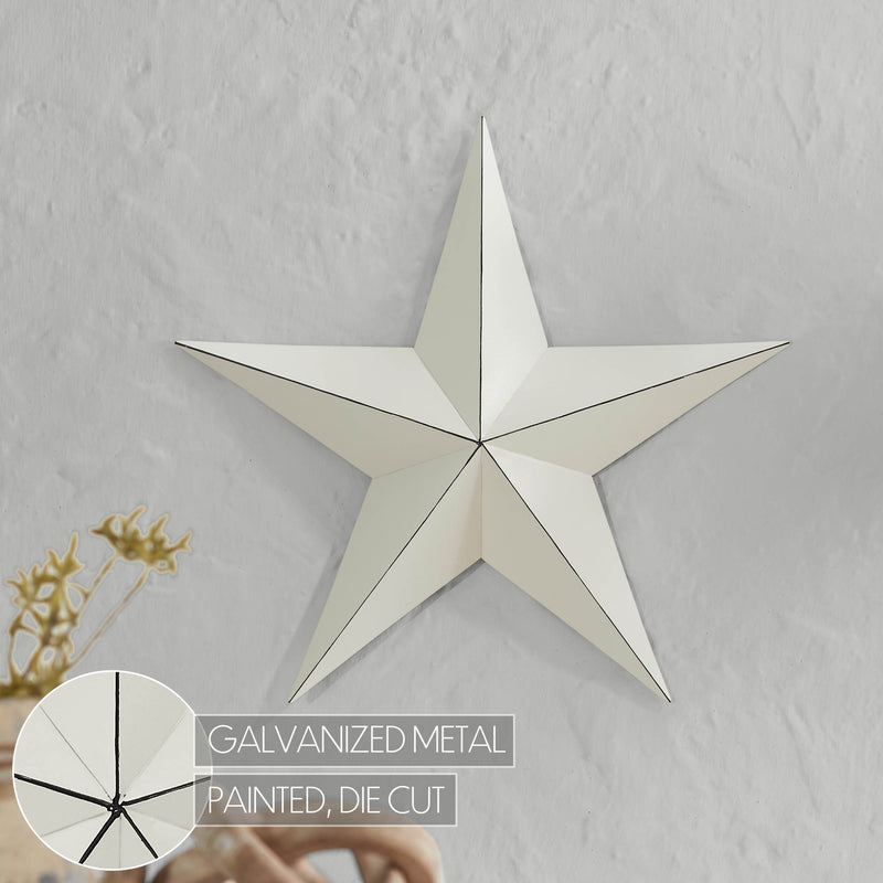 Metal Star Distressed Creme 18x18