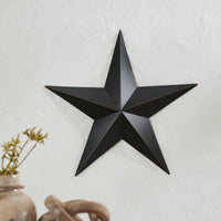 Metal Star Distressed Black 18x18