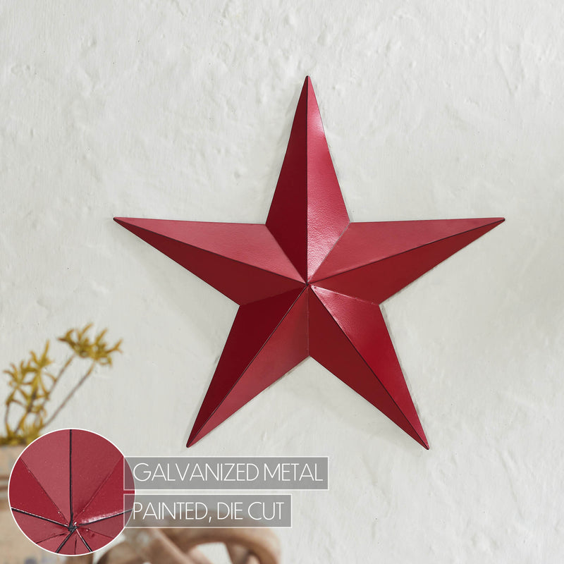 Metal Star Distressed Burgundy 18x18