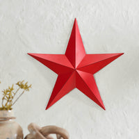 Metal Star Distressed Barn Red 18x18