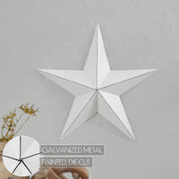 Metal Star Distressed White 18x18