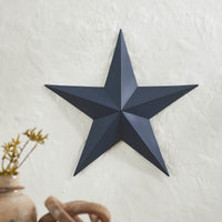 Metal Star Distressed Navy 18x18