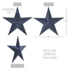 Metal Star Distressed Navy 18x18