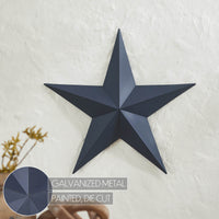 Metal Star Distressed Navy 18x18