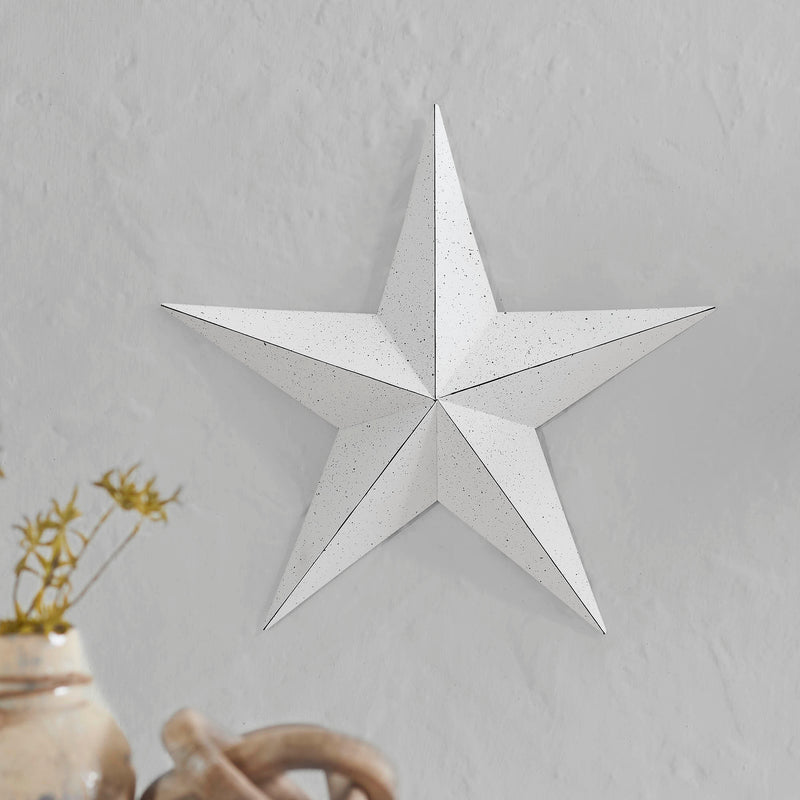 Metal Star Speckled Distressed White 18x18