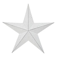 Metal Star Speckled Distressed White 18x18