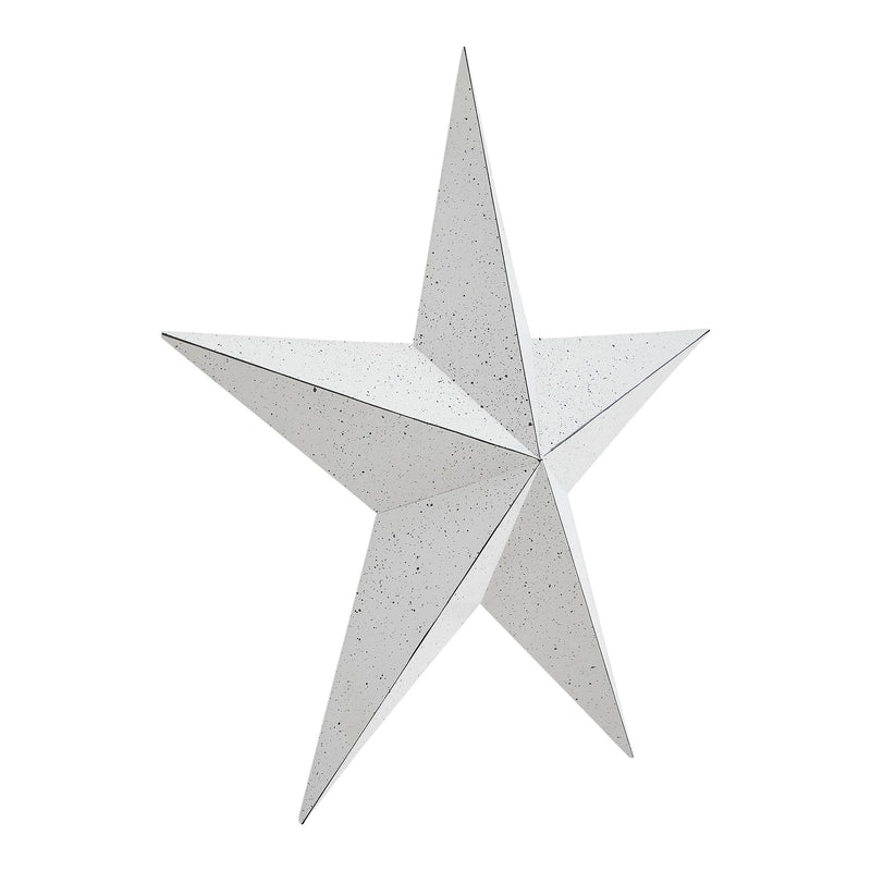 Metal Star Speckled Distressed White 18x18