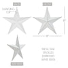 Metal Star Speckled Distressed White 18x18