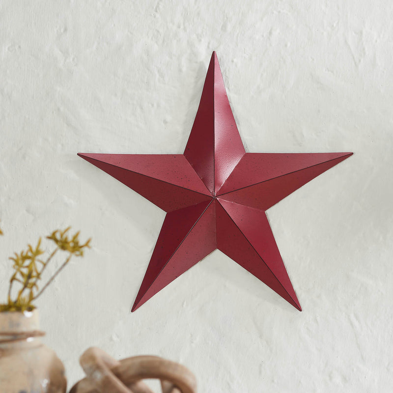 Metal Star Speckled Distressed Burgundy 18x18