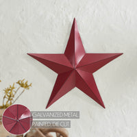 Metal Star Speckled Distressed Burgundy 18x18