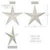 Metal Star Distressed Creme 24x24