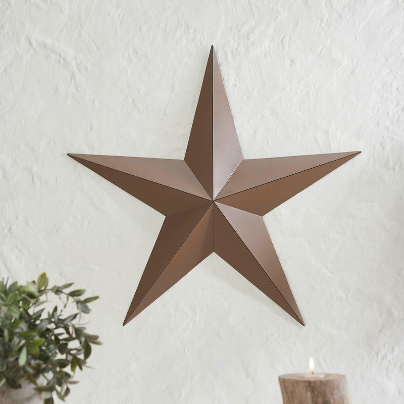 Metal Star Distressed Rust Brown 24x24