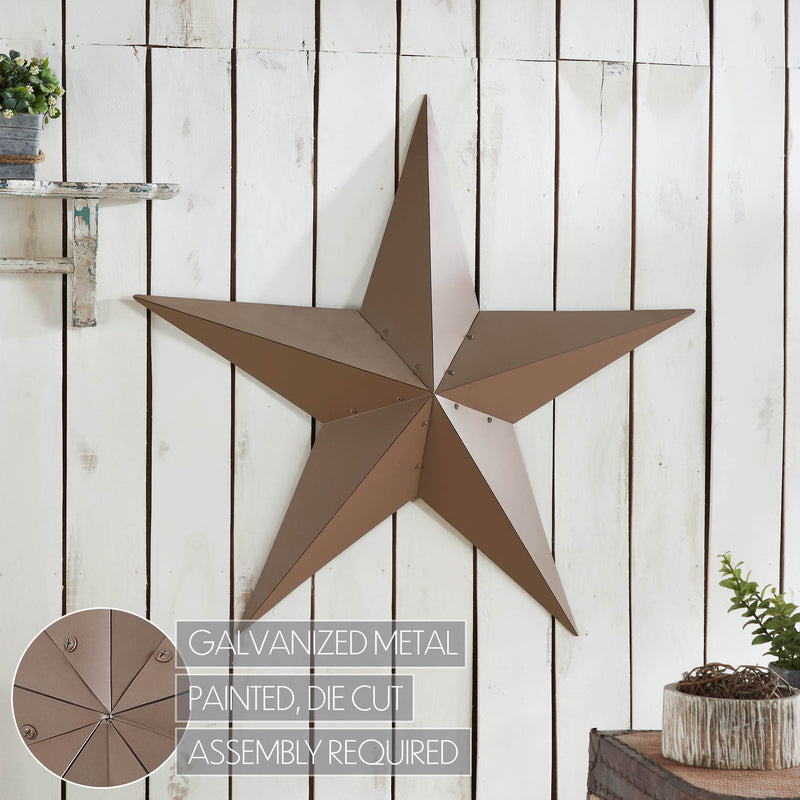 Metal Star Distressed Rust Brown 36x36