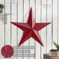 Metal Star Distressed Burgundy 36x36