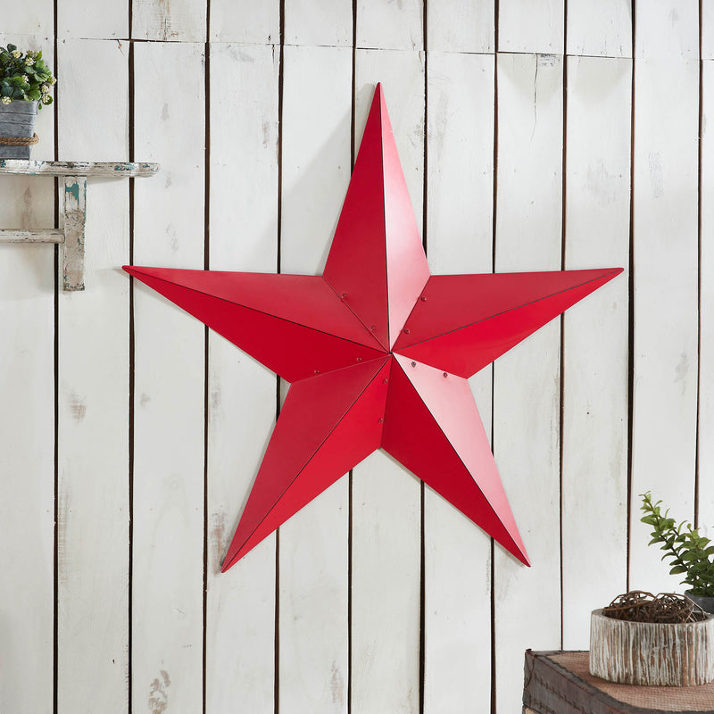 Metal Star Distressed Barn Red 36x36