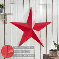 Metal Star Distressed Barn Red 36x36