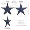 Metal Star Distressed Navy 36x36