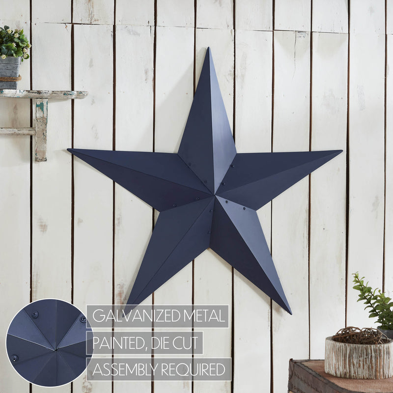 Metal Star Distressed Navy 36x36