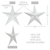 Metal Star Distressed White 36x36