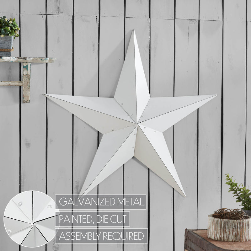 Metal Star Distressed White 36x36