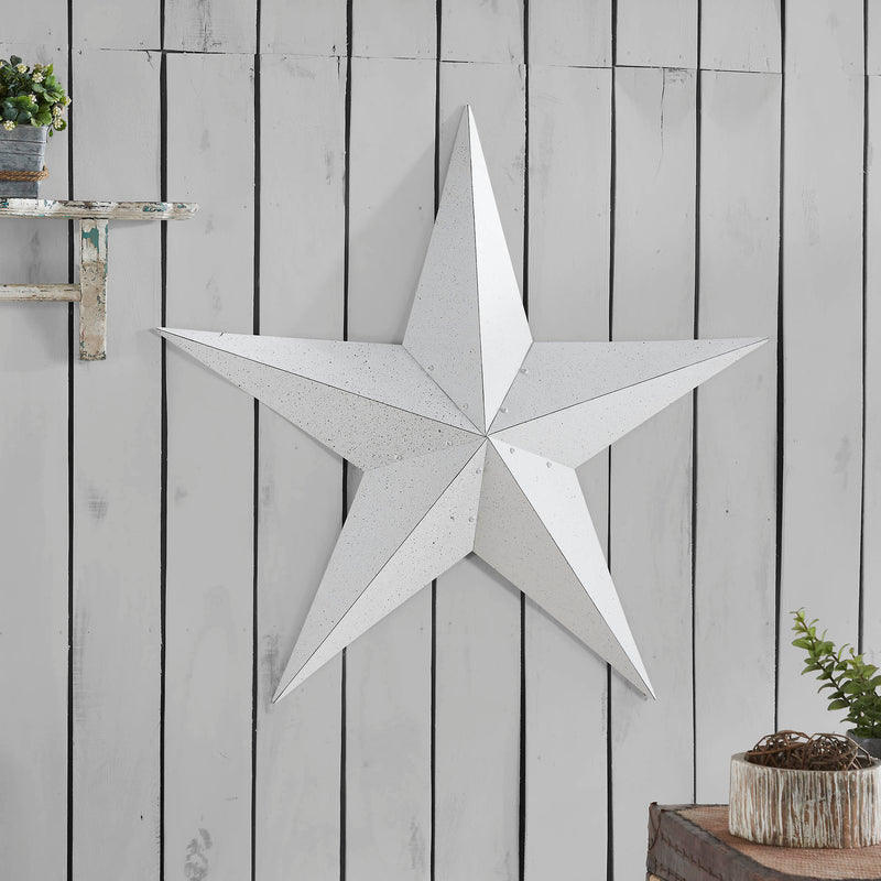 Metal Star Speckled Distressed White 36x36