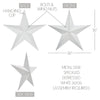 Metal Star Speckled Distressed White 36x36