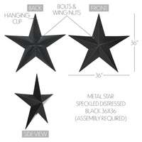 Metal Star Speckled Distressed Black 36x36