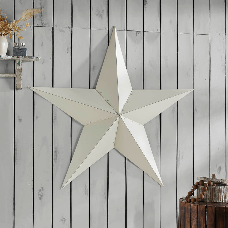 Metal Star Distressed Creme 48x48