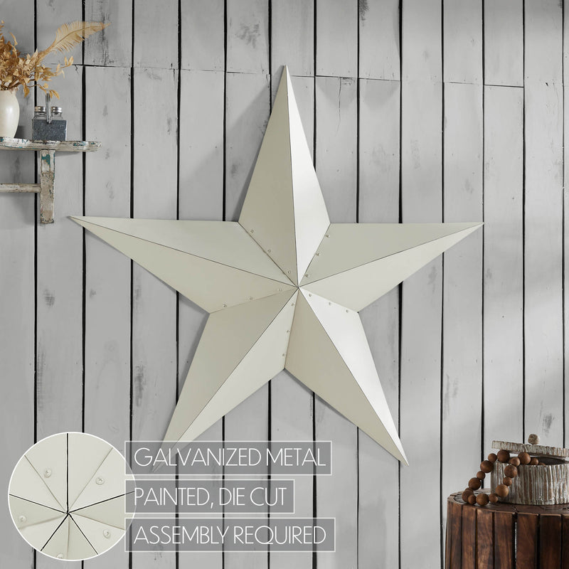 Metal Star Distressed Creme 48x48