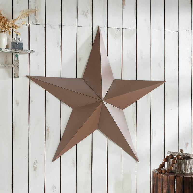 Metal Star Distressed Rust Brown 48x48