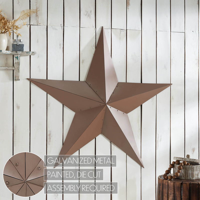 Metal Star Distressed Rust Brown 48x48