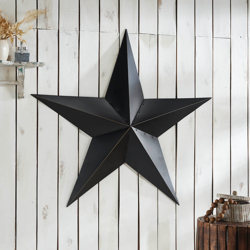 Metal Star Distressed Black 48x48