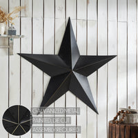 Metal Star Distressed Black 48x48