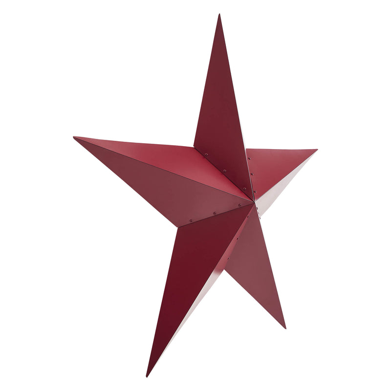 Metal Star Distressed Burgundy 48x48