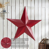 Metal Star Distressed Burgundy 48x48