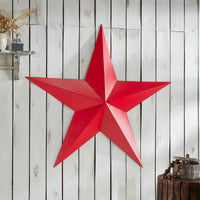 Metal Star Distressed Barn Red 48x48