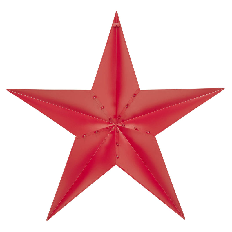 Metal Star Distressed Barn Red 48x48