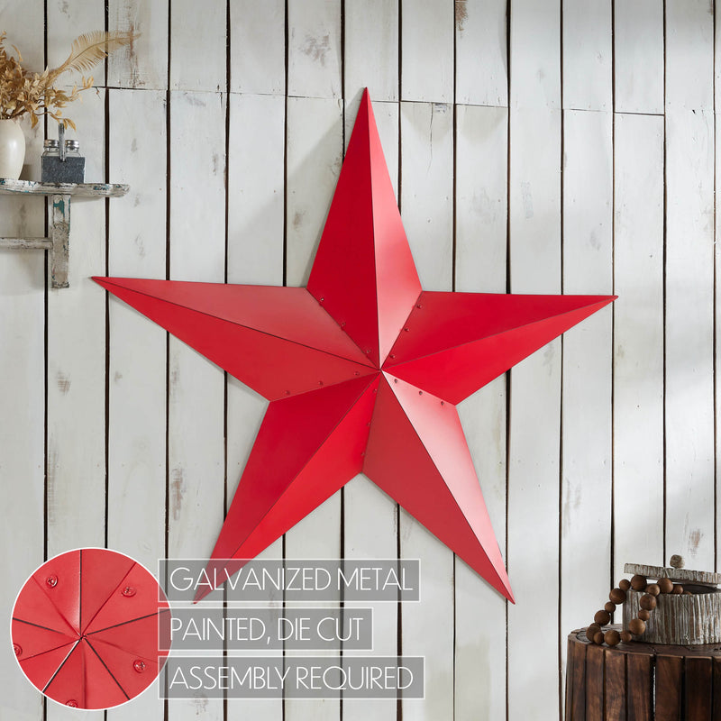 Metal Star Distressed Barn Red 48x48