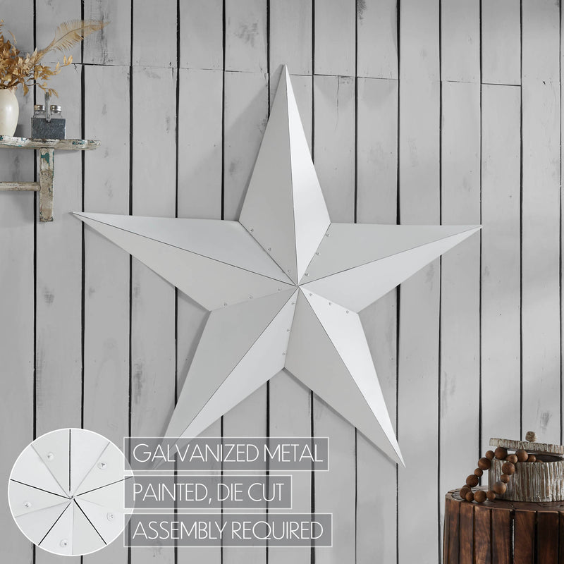 Metal Star Distressed White 48x48