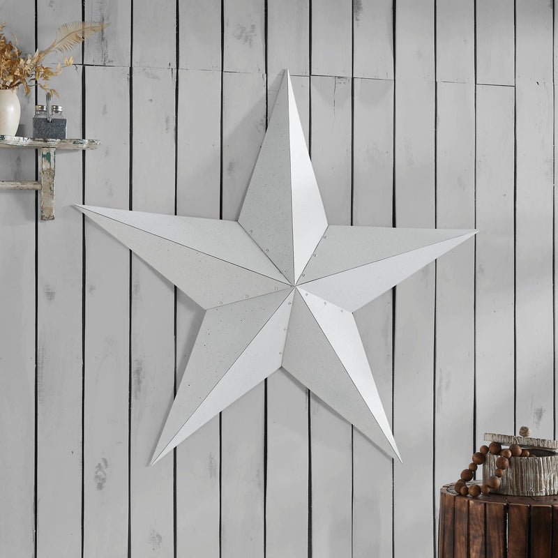 Metal Star Speckled Distressed White 48x48