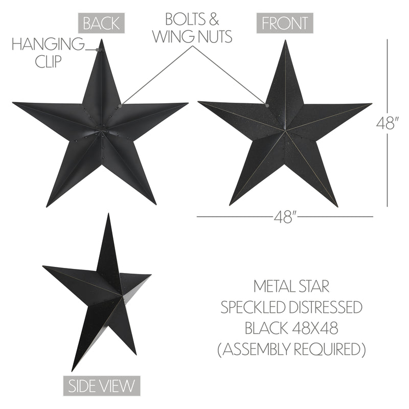 Metal Star Speckled Distressed Black 48x48