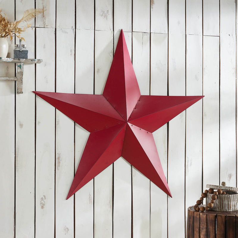 Metal Star Speckled Distressed Burgundy 48x48