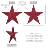 Metal Star Speckled Distressed Burgundy 48x48